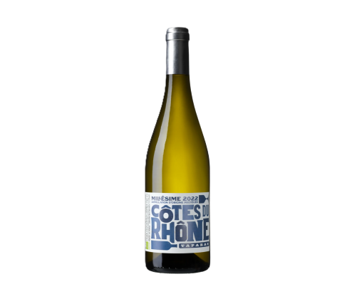 Les Vignerons d&rsquo;Estezargues, Taparas, Cotes du Rhone Blanc, 2024  (Stained & scratched label)