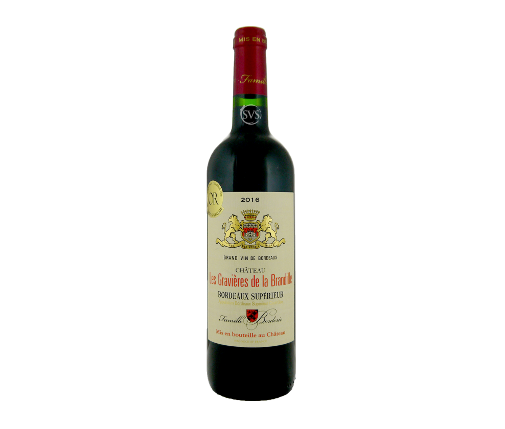 Chateau Les Gravieres de la Brandille, Bordeaux Superieur, 2020 (Stained & Scratched Label)