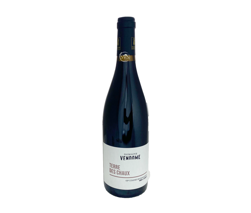 Vendome, Terre des Chaux Syrah, IGP Collines Rhodaniennes, 2023 (Lightly stained label)